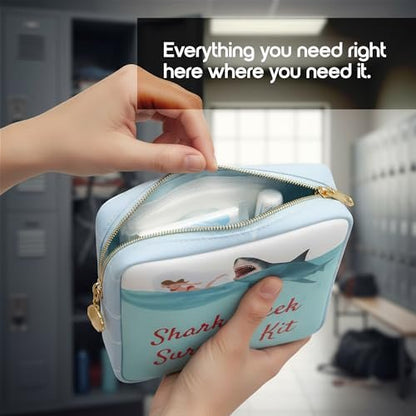 Primo Lines Period Pouch – Kompakte, stilvolle, diskrete Periodentasche für die Schule mit wasserdichtem Innenfutter, passend für Binden & Tampons, süße Binden-Tasche für Teenager, Reisen, Schule, Mädchen Perioden-Set