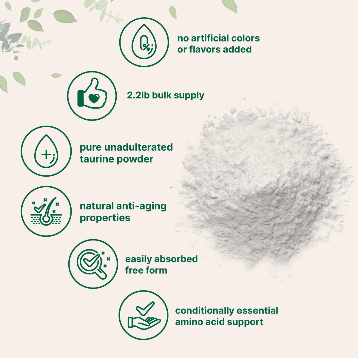 Micro Ingredients Taurin Pulver Ergänzung | 1 KG, 2000 mg pro Portion | Ungeschmackvoll | 100% Reine, Leicht Absorbierbare Freie Form | Essentielle Aminosäuren für Bewegung, Energie & Herzunterstützung