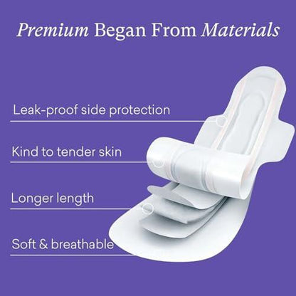 PurComfy 24 Stück Premium Wochenbett-Pads mit Flügeln, große maximale Saugfähigkeit, ultra weich, starker Blutfluss, sicherer Auslaufschutz nach der Geburt