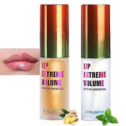 Lip Plumper Set - Extreme Lip Plumper - Plumping Lip Gloss - Lippenaufpolsterer - Lippenfeuchtigkeitscreme für trockene Lippen - Sofortige Volumenvergrößerung für vollere Lippen