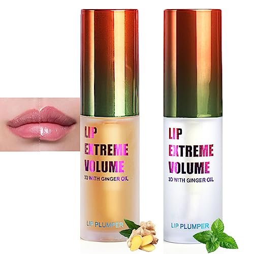 Lip Plumper Set - Extreme Lip Plumper - Plumping Lip Gloss - Lippenaufpolsterer - Lippenfeuchtigkeitscreme für trockene Lippen - Sofortige Volumenvergrößerung für vollere Lippen