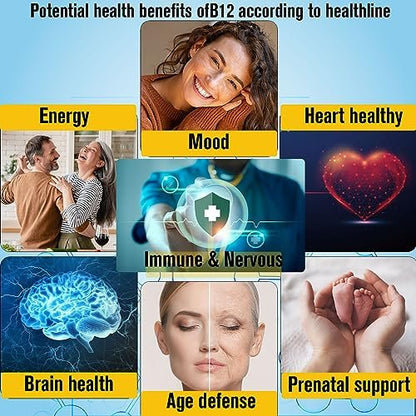 Biduka 10.000 mcg Vitamin B12 flüssige Tropfen sublingual – einzigartige Formel mit D3, Folsäure, Calcium – unterstützt Energie, Herz, Stimmung, Gehirn, Immunsystem – vegan, nicht-GVO & glutenfrei