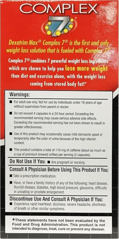 ILIOS Dexatrim Max Appetitzügler zur Gewichtsabnahme – 1 Packung Abnehmpillen für Frauen und Männer, Fatburner-Supplement zur Reduzierung des Hungergefühls, Komplex-7-Formel, 60 Kapseln