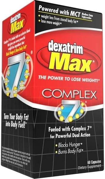 ILIOS Dexatrim Max Appetitzügler zur Gewichtsabnahme – 1 Packung Abnehmpillen für Frauen und Männer, Fatburner-Supplement zur Reduzierung des Hungergefühls, Komplex-7-Formel, 60 Kapseln