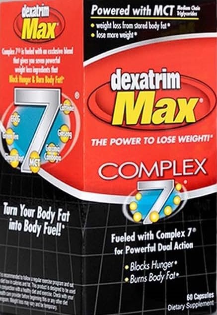 ILIOS Dexatrim Max Appetitzügler zur Gewichtsabnahme – 1 Packung Abnehmpillen für Frauen und Männer, Fatburner-Supplement zur Reduzierung des Hungergefühls, Komplex-7-Formel, 60 Kapseln
