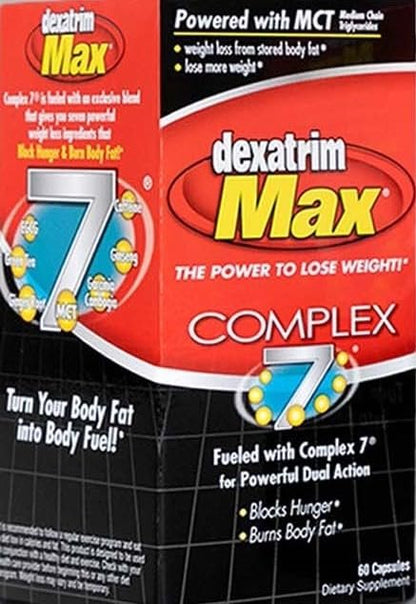 ILIOS Dexatrim Max Appetitzügler zur Gewichtsabnahme – 1 Packung Abnehmpillen für Frauen und Männer, Fatburner-Supplement zur Reduzierung des Hungergefühls, Komplex-7-Formel, 60 Kapseln