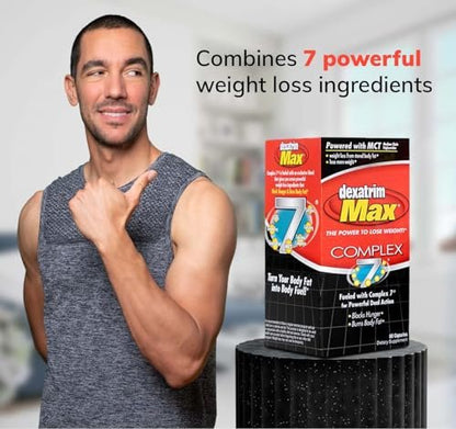 ILIOS Dexatrim Max Appetitzügler zur Gewichtsabnahme – 1 Packung Abnehmpillen für Frauen und Männer, Fatburner-Supplement zur Reduzierung des Hungergefühls, Komplex-7-Formel, 60 Kapseln
