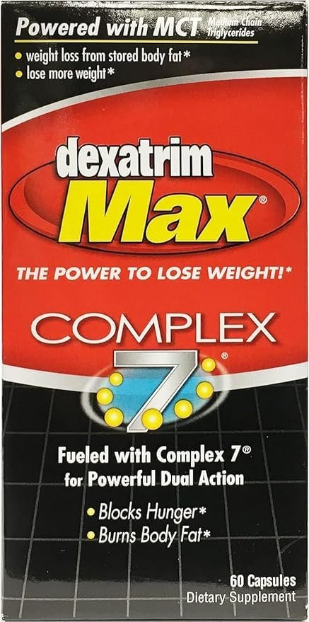 ILIOS Dexatrim Max Appetitzügler zur Gewichtsabnahme – 1 Packung Abnehmpillen für Frauen und Männer, Fatburner-Supplement zur Reduzierung des Hungergefühls, Komplex-7-Formel, 60 Kapseln