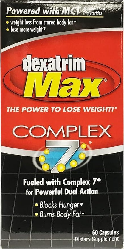ILIOS Dexatrim Max Appetitzügler zur Gewichtsabnahme – 1 Packung Abnehmpillen für Frauen und Männer, Fatburner-Supplement zur Reduzierung des Hungergefühls, Komplex-7-Formel, 60 Kapseln