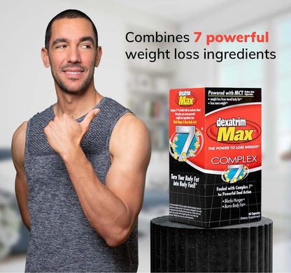 ILIOS Dexatrim Max Appetitzügler zur Gewichtsabnahme – 1 Packung Abnehmpillen für Frauen und Männer, Fatburner-Supplement zur Reduzierung des Hungergefühls, Komplex-7-Formel, 60 Kapseln