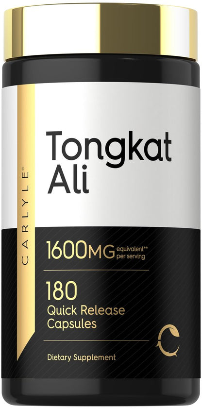 Carlyle Tongkat Ali | 180 Kapseln mit Schnellfreisetzung | Nicht-GVO und Glutenfrei