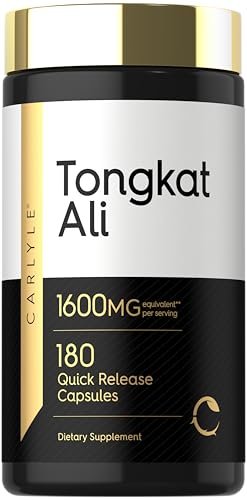 Carlyle Tongkat Ali | 180 Kapseln mit Schnellfreisetzung | Nicht-GVO und Glutenfrei