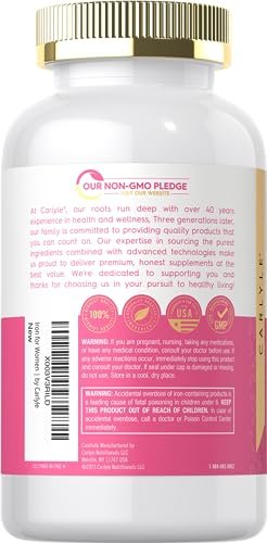 Carlyle Eisenpräparat für Frauen 65 mg | 300 überzogene Tabletten | Vegetarisch, Nicht-GVO & Glutenfrei