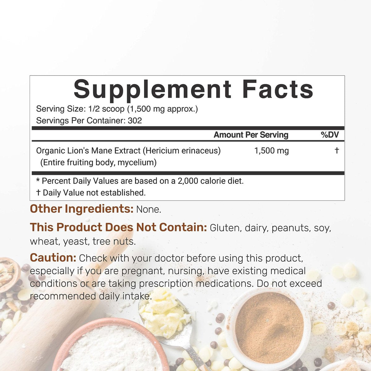 DEAL SUPPLEMENT Bio-Löwenmähne Pilzpulver, 1.500 mg pro Portion, 1 lb – Fruchtkörper & Myzel-Extrakt – Natürlicher Nootropikum & Immun-Booster – Nicht-GVO