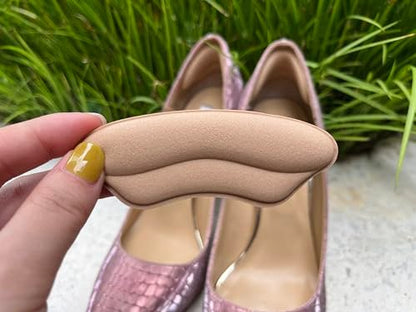 Fersenpolster für zu große Schuhe – 4 Paar Schaumstoff-Fersenkissen für Schmerzlinderung und engeren Sitz – Fersengriffe für Damen- und Herrenschuhe (Hellaprikose)