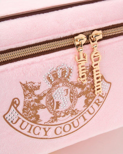 Juicy Couture Kosmetiktasche Pink – Make-up Organizer mit Gold-Details und Krone