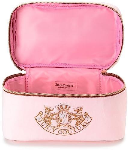 Juicy Couture Kosmetiktasche Pink – Make-up Organizer mit Gold-Details und Krone