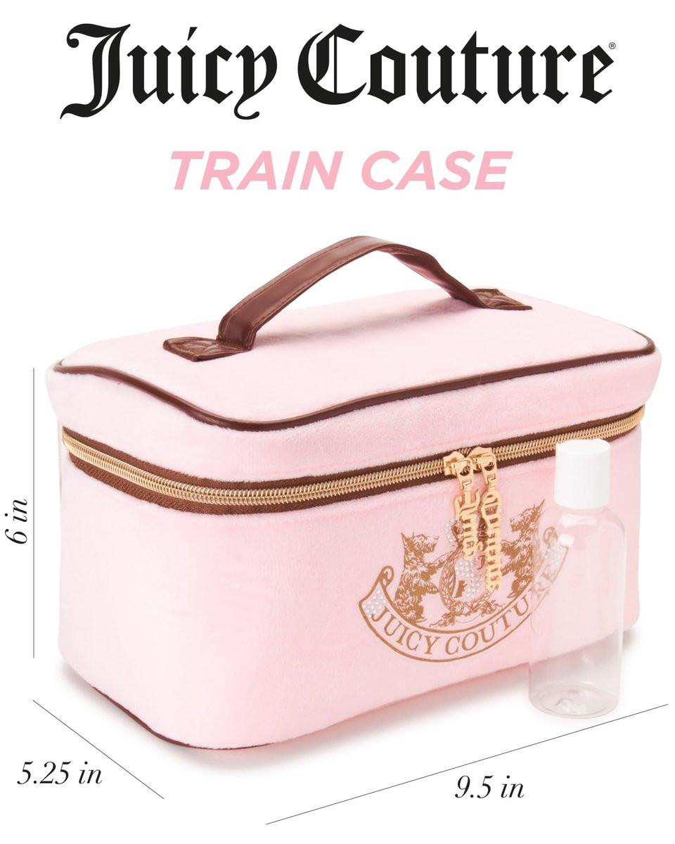 Juicy Couture Kosmetiktasche Pink – Make-up Organizer mit Gold-Details und Krone