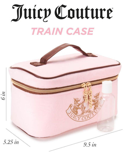 Juicy Couture Kosmetiktasche Pink – Make-up Organizer mit Gold-Details und Krone