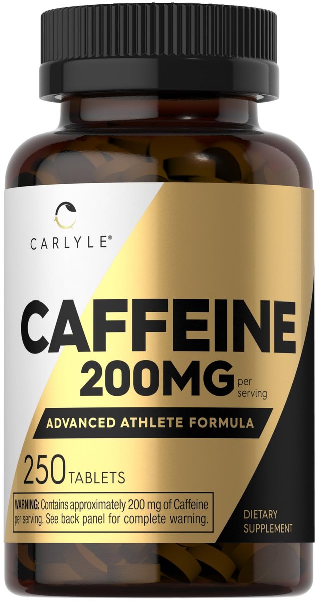 Carlyle Koffeintabletten 200 mg | 250 Tabletten | Fortschrittliche Athletenformel | Vegetarisch, Nicht-GVO & Glutenfrei