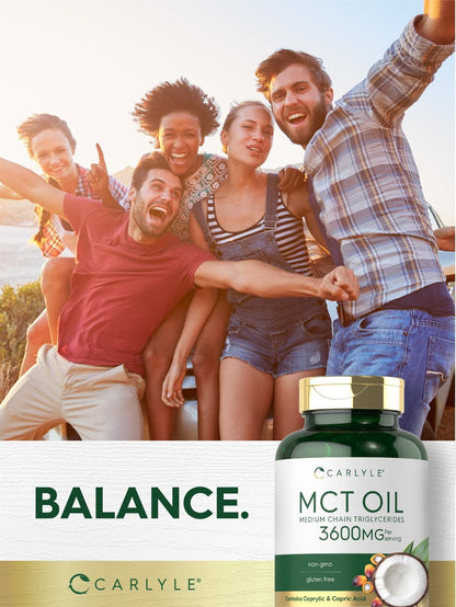 Carlyle MCT Öl Kapseln | 3600 mg | 70 Softgels | Keto Kokosnussöl | mit Capryl- und Caprinsäure | Nahrungsergänzungsmittel, Non-GMO, glutenfrei