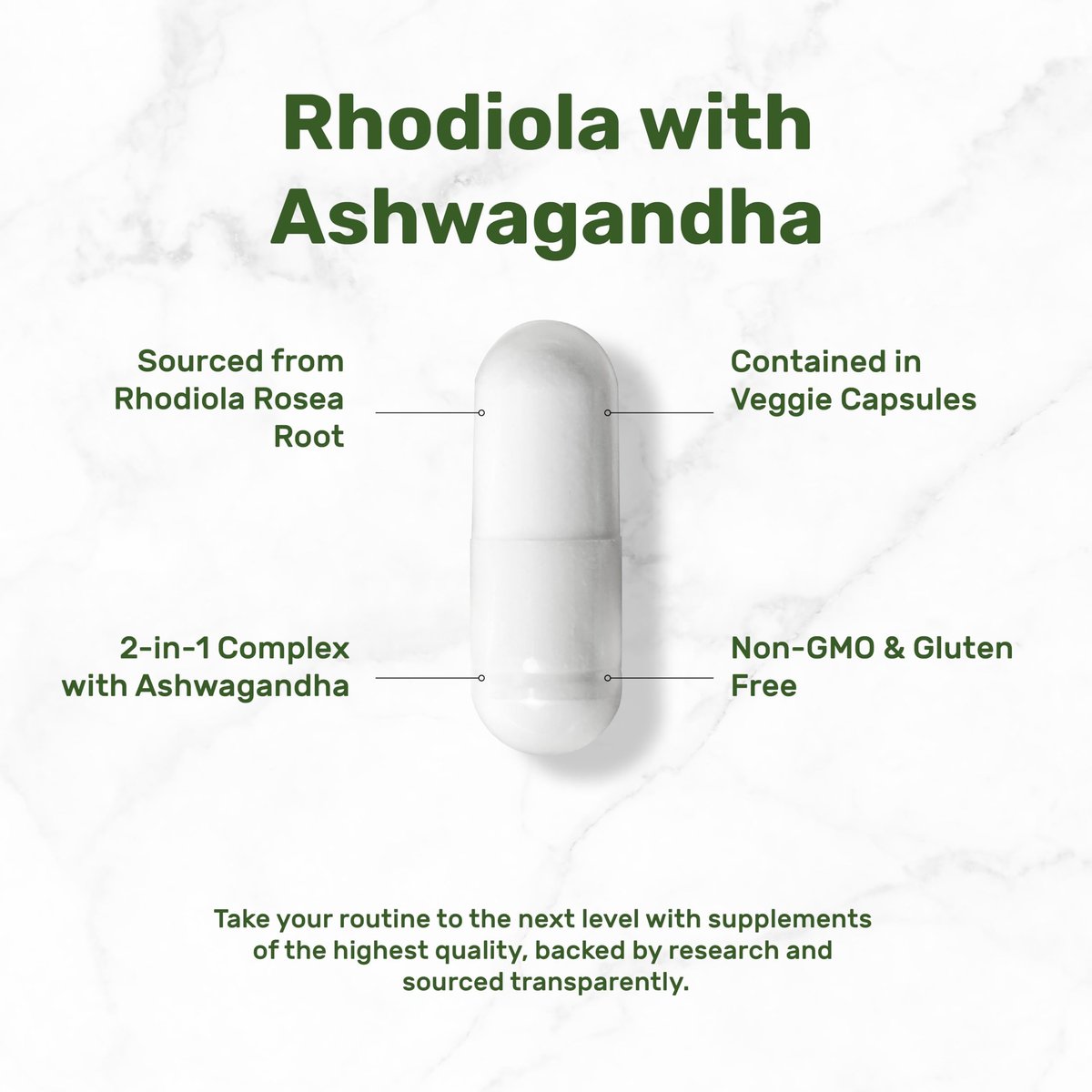 DEAL SUPPLEMENT Rhodiola Rosea mit Ashwagandha, 240 vegane Kapseln – Rhodiola Rosea Nahrungsergänzung – Rhodiola & Ashwagandha Mischung – Nicht-GVO