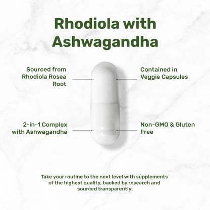 DEAL SUPPLEMENT Rhodiola Rosea mit Ashwagandha, 240 vegane Kapseln – Rhodiola Rosea Nahrungsergänzung – Rhodiola & Ashwagandha Mischung – Nicht-GVO