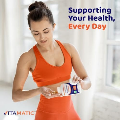 Vitamatic Berberin 500mg – 60 pflanzliche Kapseln – Hergestellt in den USA – Glutenfrei – Nicht-GMO (1 Flasche)