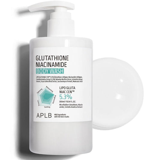 APLB Glutathion-Niacinamid Duschgel | LIPO GLUTA NIAC CEN™ 5,3 % | 300 ml | Koreanische Hautpflege für sanfte Reinigung & langanhaltende Feuchtigkeit