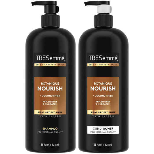 TRESemmé Shampoo und Conditioner Set, Botanique Nourish – Anti-Frizz Haarpflege mit Kokosmilch & Aloe Vera, 2 x 828 ml