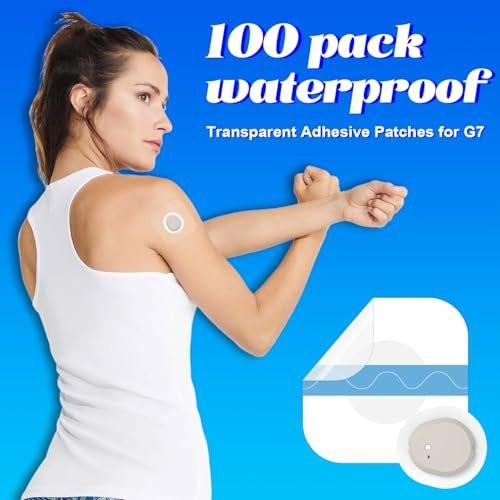 Wasserdichte G7 Overpatch-Folie für Dexcom G7 – 100 Stück, transparent, atmungsaktiv, hautfreundlich, bis zu 10 Tage Halt