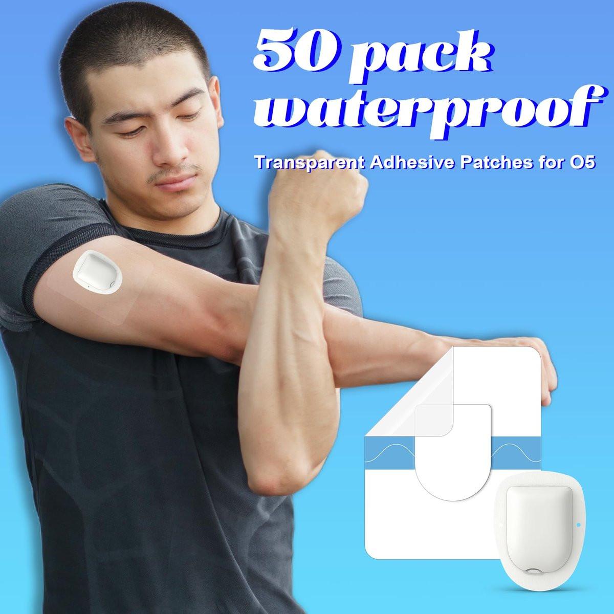 Wasserdichte Aufkleber für Omnipod 5 – 50er-Pack Haftpflaster, wasser- und schweißfest, hält bis zu 10 Tage (Sensor nicht enthalten)