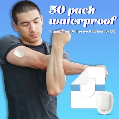 Wasserdichte Aufkleber für Omnipod 5 – 50er-Pack Haftpflaster, wasser- und schweißfest, hält bis zu 10 Tage (Sensor nicht enthalten)