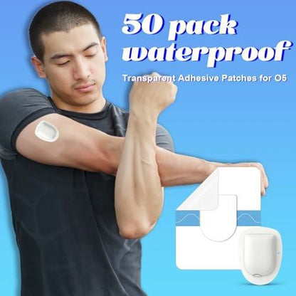 Wasserdichte Aufkleber für Omnipod 5 – 50er-Pack Haftpflaster, wasser- und schweißfest, hält bis zu 10 Tage (Sensor nicht enthalten)