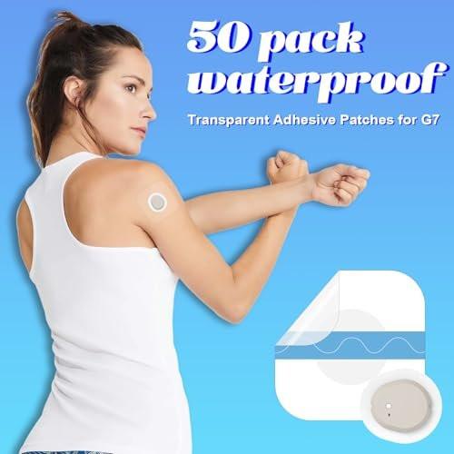 Wasserdichte Dexcom G7 Overpatches – 50 Stück, atmungsaktiv & transparent, Haftung bis zu 10 Tage