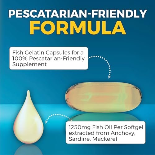 Viva Naturals Omega-3 Fischöl, Triple Strength, 2500 mg, 30 Softgels – Re-veresterte Omega-3-Fettsäuren mit EPA, DHA, DPA - Pescatarier-freundlich