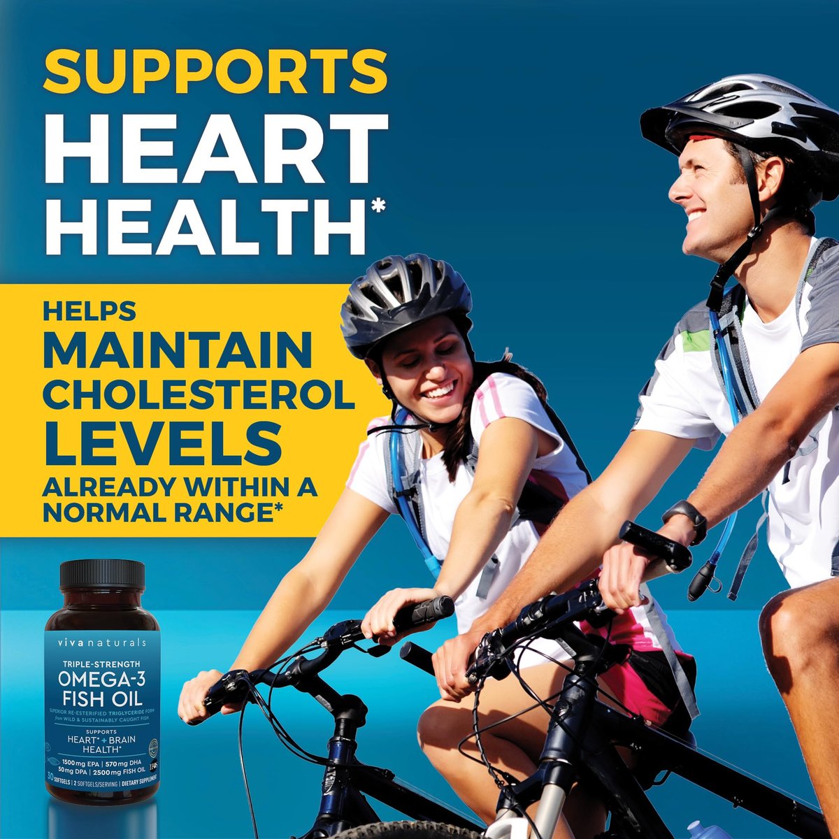 Viva Naturals Omega-3 Fischöl, Triple Strength, 2500 mg, 30 Softgels – Re-veresterte Omega-3-Fettsäuren mit EPA, DHA, DPA - Pescatarier-freundlich