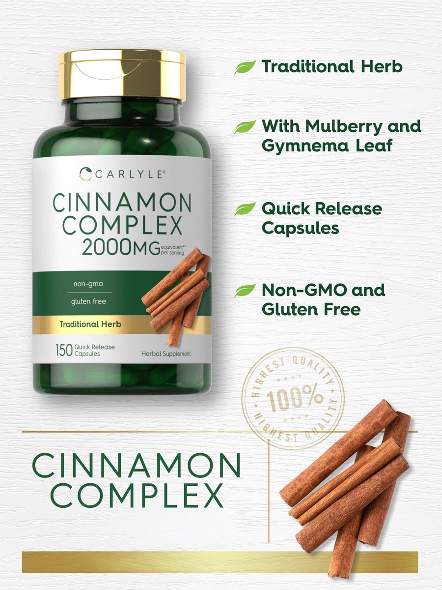 Carlyle Ceylon Zimt Komplex mit Gymnema und Maulbeere | 150 Kapseln | Non-GMO, Glutenfrei