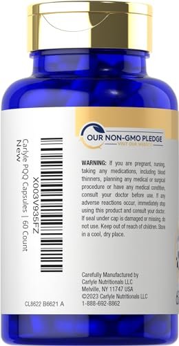 Carlyle PQQ Supplement 20 mg | 60 Kapseln | Non-GMO & Glutenfrei