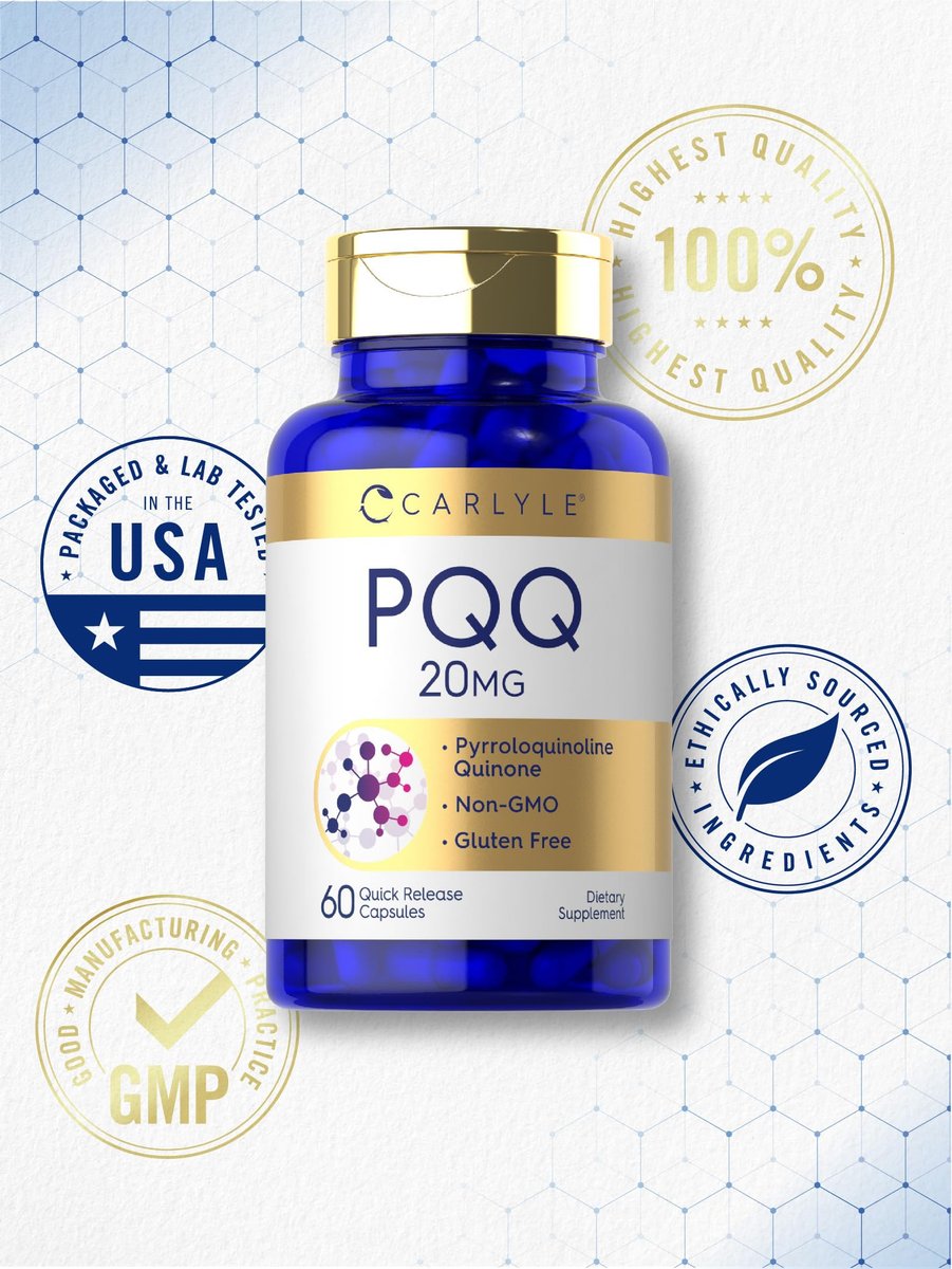 Carlyle PQQ Supplement 20 mg | 60 Kapseln | Non-GMO & Glutenfrei