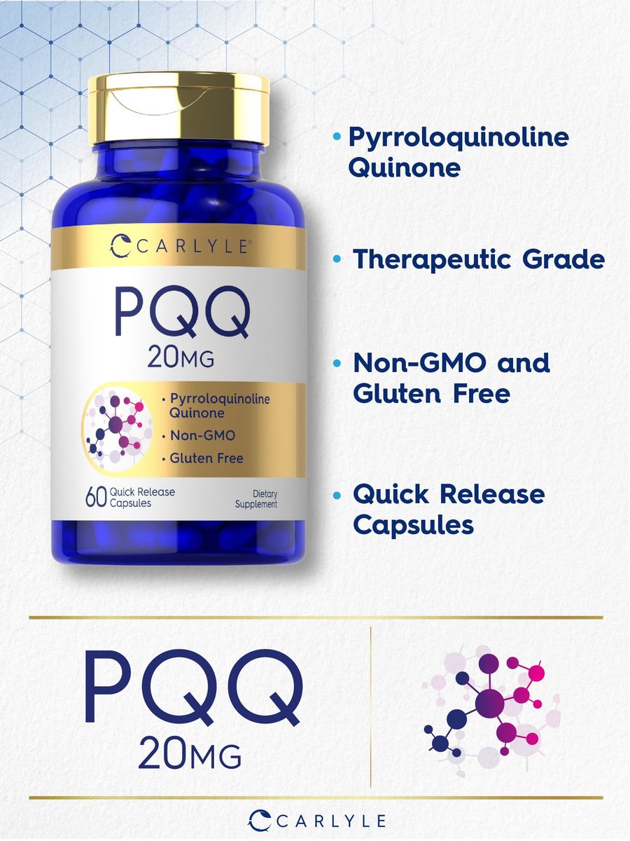 Carlyle PQQ Supplement 20 mg | 60 Kapseln | Non-GMO & Glutenfrei