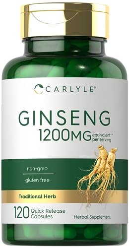 Carlyle Ginseng-Extrakt Kapseln | 120 Kapseln für Männer & Frauen | Nicht-GVO & Glutenfrei