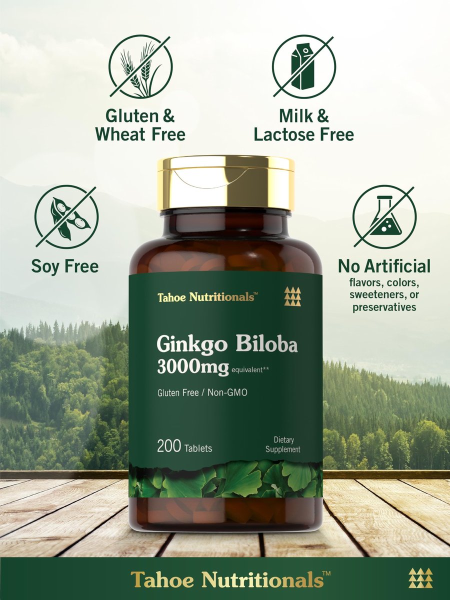 Carlyle Ginkgo Biloba Extra Strength – 200 Vegetarische Tabletten, Nicht-GVO, Glutenfrei