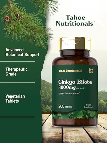 Carlyle Ginkgo Biloba Extra Strength – 200 Vegetarische Tabletten, Nicht-GVO, Glutenfrei