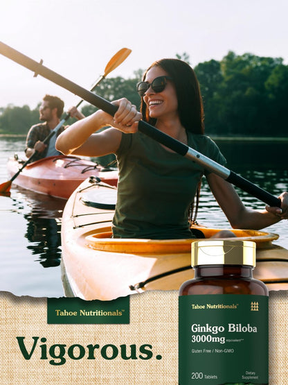 Carlyle Ginkgo Biloba Extra Strength – 200 Vegetarische Tabletten, Nicht-GVO, Glutenfrei
