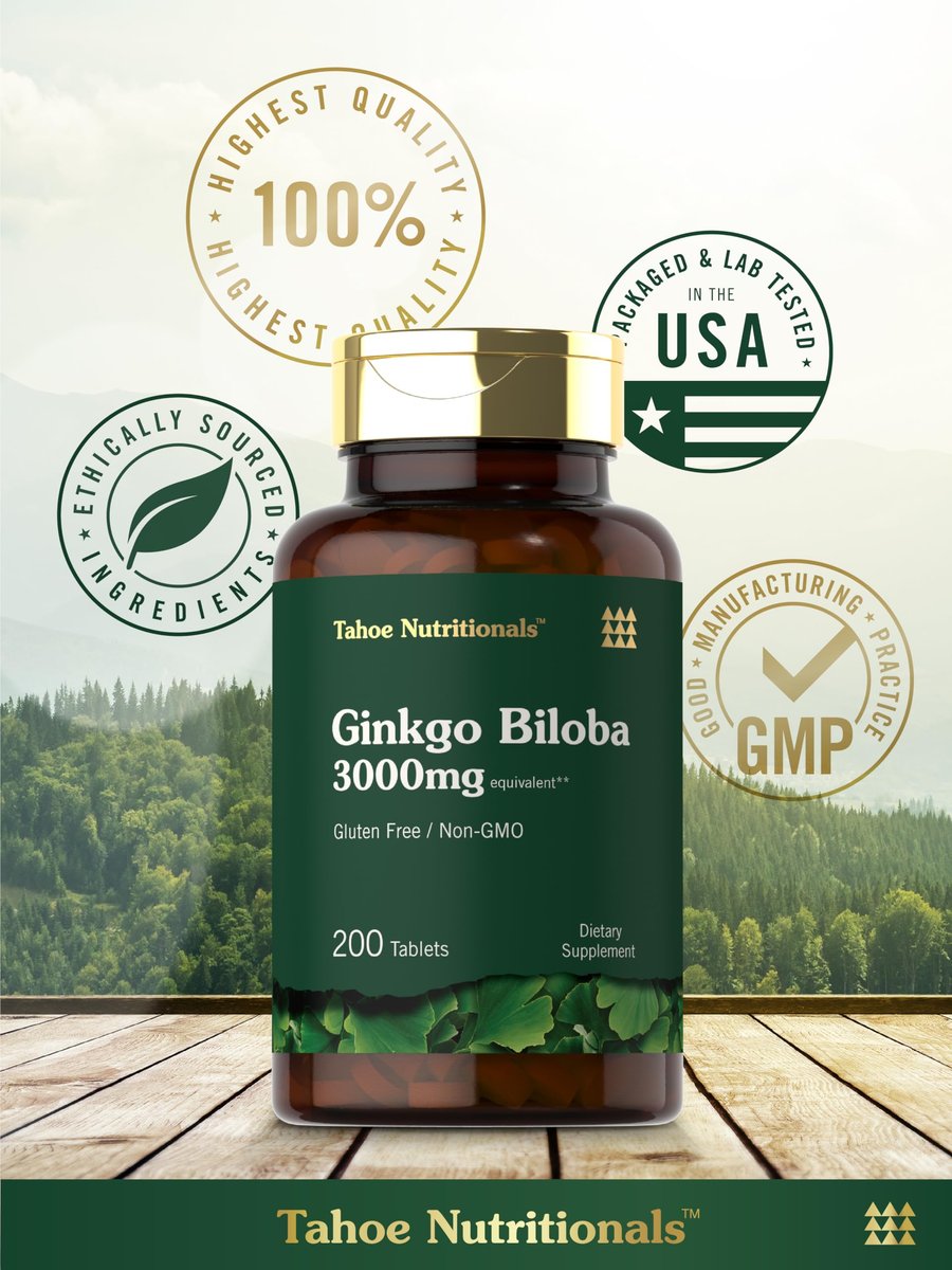 Carlyle Ginkgo Biloba Extra Strength – 200 Vegetarische Tabletten, Nicht-GVO, Glutenfrei