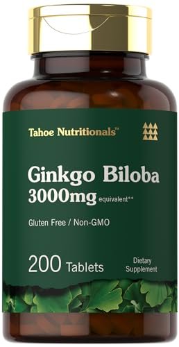 Carlyle Ginkgo Biloba Extra Strength – 200 Vegetarische Tabletten, Nicht-GVO, Glutenfrei