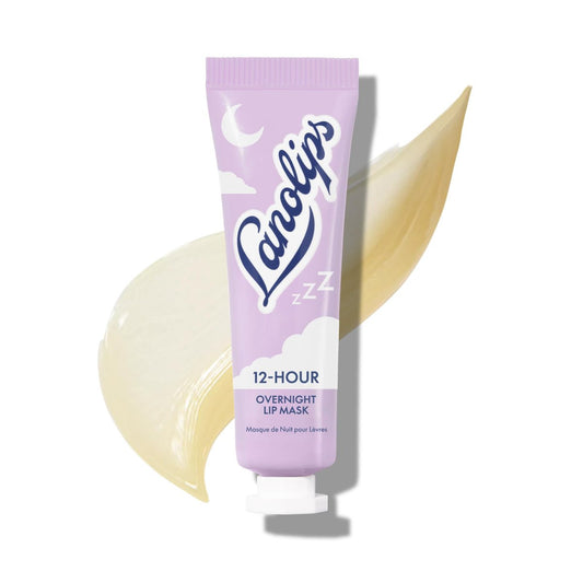 Lanolips 12 Stunden über Nacht Lippenmaske - Reichhaltiger Lanolin-Lippenbalsam mit Hyaluronsäure, Vitamin C & Ceramiden - Erholung, Pflege & Feuchtigkeit im Schlaf - Tierversuchsfreie Feuchtigkeitspflege (0,52 oz / 15 g)
