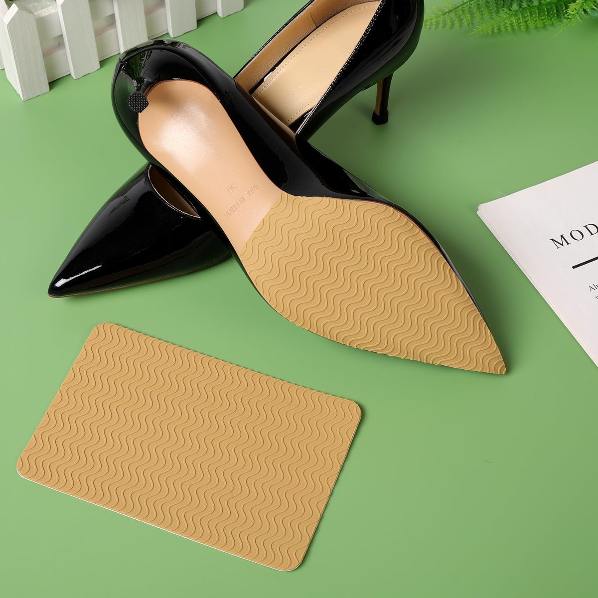 Ashoesert Sohlenschutz für High Heels – Gelbe Anti-Rutsch-Pads für Schuhsohlen, selbstklebend, Silikon (2 Paar)
