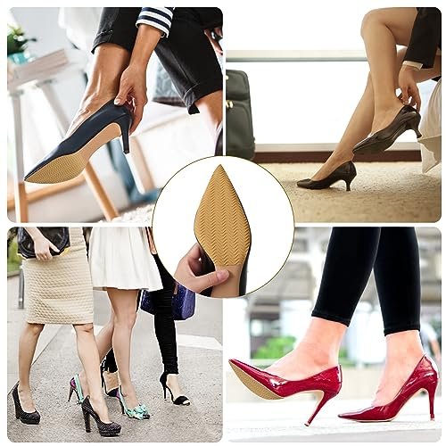 Ashoesert Sohlenschutz für High Heels – Gelbe Anti-Rutsch-Pads für Schuhsohlen, selbstklebend, Silikon (2 Paar)